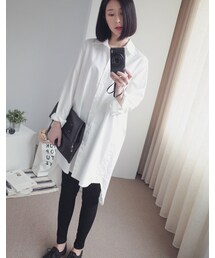 mooncat |  挺版側排釦襯衫(シャツ/ブラウス)