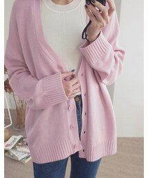 mooncat | 正韓 寬版針織外套(その他アウター)