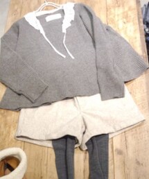 PUAL CE CIN | レース襟ニット 色違い(ニット/セーター)