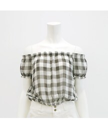 RD ROUGE DIAMANT | オフショルギンガムブラウス(シャツ/ブラウス)