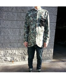 カモフラロングシャツ(シャツ/ブラウス)