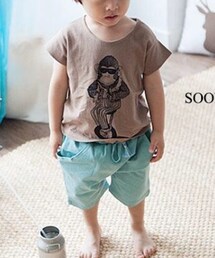 韓国子供服 | おサルの一輪車Tシャツ(Tシャツ/カットソー)