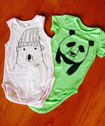 UNIQLO | UNIQLOロンパース 落書きパンダ(ロンパース)