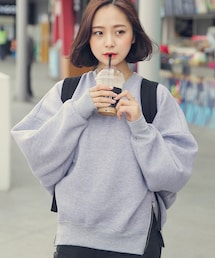 HOTPING | ジッパーポイント裏起毛ドルマンスリーブスウェット(スウェット)