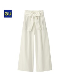 GU | デニムウエストリボンワイドパンツ(デニムパンツ)