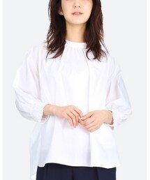 UNIQLO | エクストラファインコットンギャザーブラウス(七分袖)(シャツ/ブラウス)