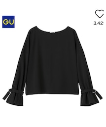 GU | ベルテッドスリーブプルオーバー（長袖）ＲＯ(Tシャツ/カットソー)