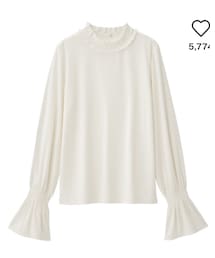 GU | フリルネックT(Tシャツ/カットソー)