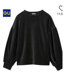 GU | ベロアパフスリーブプルオーバー（長袖）(Tシャツ/カットソー)
