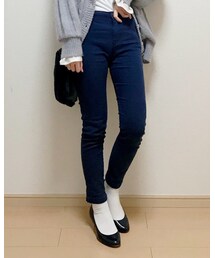 Re:EDIT | ジャストウエストくるぶし丈美脚パギンス(デニムパンツ)