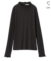 GU | リブフリルネックT(長袖)BB(Tシャツ/カットソー)