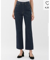 GU | ハイウエストストレートジーンズ(デニムパンツ)