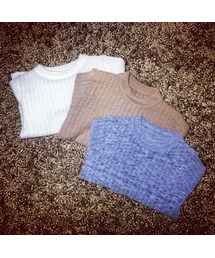 EOMMOL - 카라멜마끼아또 t  | 카라멜마끼아또t (화이트)(ニット/セーター)