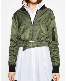 ZARA | クロップド丈ボンバージャケット(ミリタリージャケット)