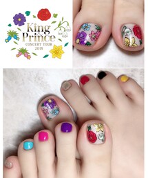 👑New nail💅Foot👑 | 💗キンプリライブロゴネイル👑再現率高すぎ😍隠れハートも💗(ハンドケア/ハンドクリーム)
