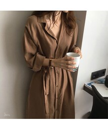 フランス風両用ゆったり無地カジュアルワンピース(ワンピース)