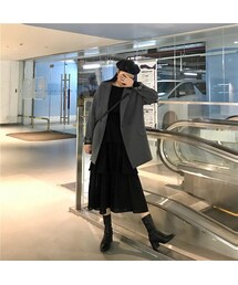 二点セット❤️単品購入可❤️ 💗レトロ韓国系チェック柄切り替えカジュアルスーツコート 💗チェック柄レイヤードスカートセットアップ(その他)