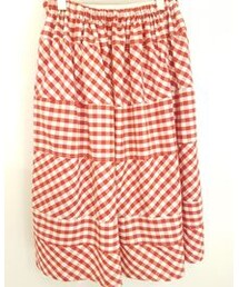 :EMPHASIZE | 不同方向格紋排列園裙(スカート)