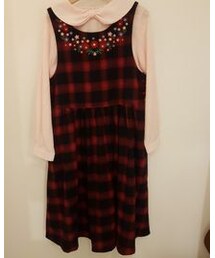 :EMPHASIZE | 兩側扣子毛料背心裙(ワンピース)