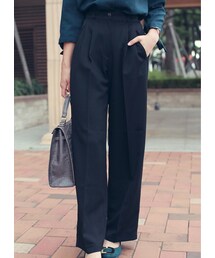 ウエストゴムシンプルワイドパンツ(その他パンツ)