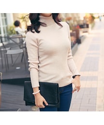 タートルネックリブニット(ニット/セーター)