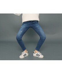 HOTPING | クロップド丈後ゴムウエストデニムパンツ (デニムパンツ)