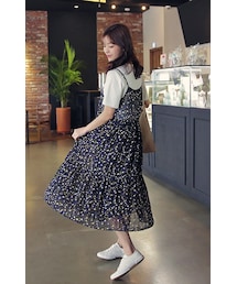 HOTPING | 花柄シフォンロング丈ワンピース (ワンピース)