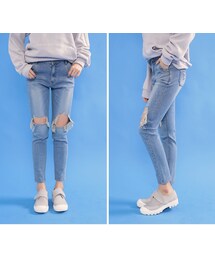 HOTPING | 8.8分丈ストレートクラッシュデニムパンツ(デニムパンツ)