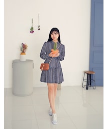 HOTPING | 花柄チャイナカラーフレアワンピース(ワンピース)