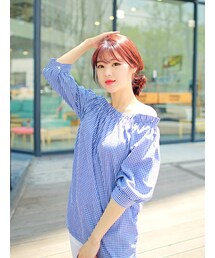 HOTPING | ギンガムチェックオフショルダーブラウス(シャツ/ブラウス)