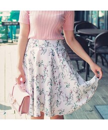 HOTPING | 花柄ひざ丈フレアスカート(スカート)