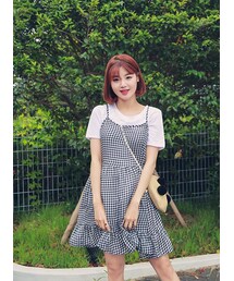 HOTPING | フリルヘムチェックキャミワンピース(ワンピース)