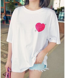 HOTPING | ラブリーハートロゴTシャツ(Tシャツ/カットソー)