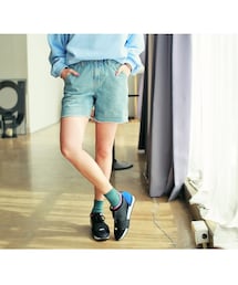 HOTPING | ロールアップ爽やか色デニムショートパンツ(デニムパンツ)