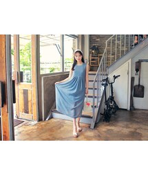 HOTPING | フロントタックポイントロングワンピース (ワンピース)