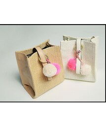 HOTPING | ポンポンストローテイストワンハンドルミニバッグ (ハンドバッグ)