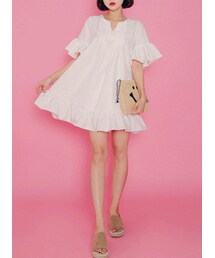 HOTPING | フロントタックAラインフリルワンピース(ワンピース)