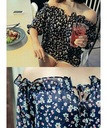 HOTPING | フリルディテール小花柄オフショルダーブラウス(シャツ/ブラウス)