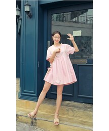 HOTPING | ラウンドネックプリーツ切替ワンピース(ワンピース)