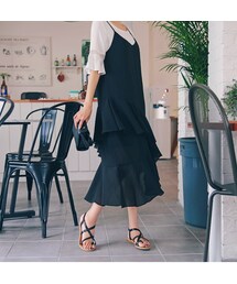 HOTPING | アシメフリルVネックロングキャミワンピース(ワンピース)