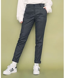 HOTPING | ウエスト内側ゴムベーシックテーパードパンツ(スラックス)