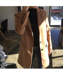 HOTPING | スリーブボタンロングコート(チェスターコート)