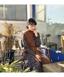 HOTPING | ベルト付きディープスリットニットベスト(ベスト)