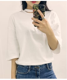 HOTPING | カットアウトワイドスリーブTシャツ(Tシャツ/カットソー)