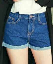 HOTPING | 3Colorsロールアップデニムショートパンツ(デニムパンツ)