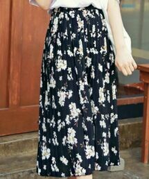 HOTPING | フラワープリーツミモレスカート(スカート)