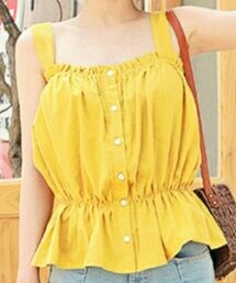 HOTPING | フロントボタンシャーリングスリーブレス(シャツ/ブラウス)