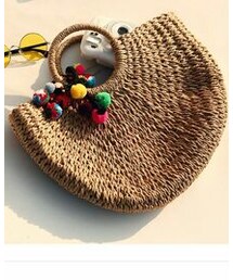 HOTPING | ポンポンフープハンドルカゴバッグ(かごバッグ)