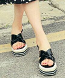 HOTPING | クロスストラップスリングバックサンダル(サンダル)