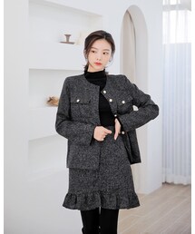 HOTPING | ウエストゴムフリルヘムミニスカート

(スカート)